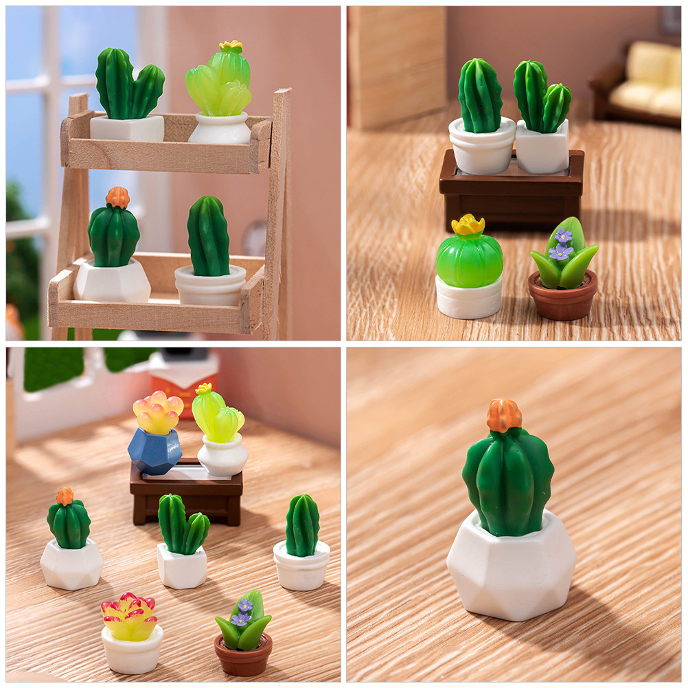 8Pcs Miniature Resin Cactus Bo - огляд і ціна Bonsai Garden For Desk