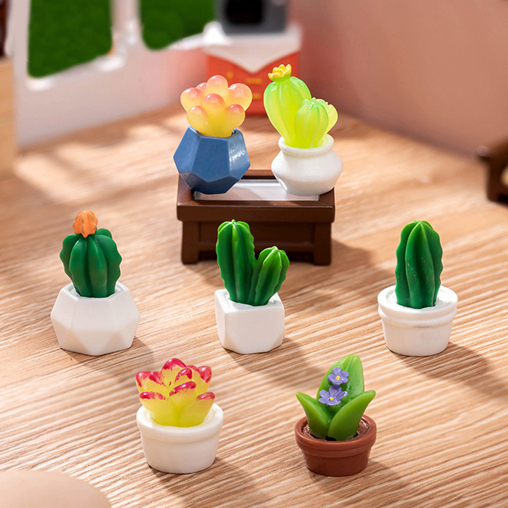 8Pcs Miniature Resin Cactus Bo - огляд і ціна Bonsai Garden For Desk