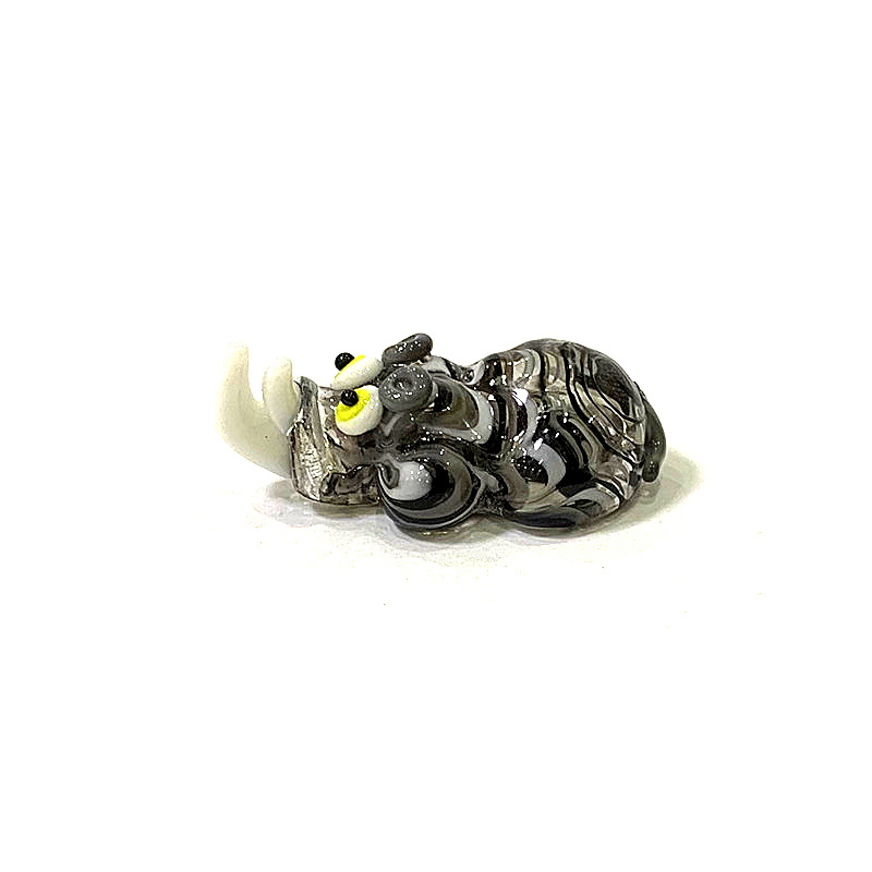 Miniature Glass Rhino Figurine - огляд і ціна Japan Bonsai Garden