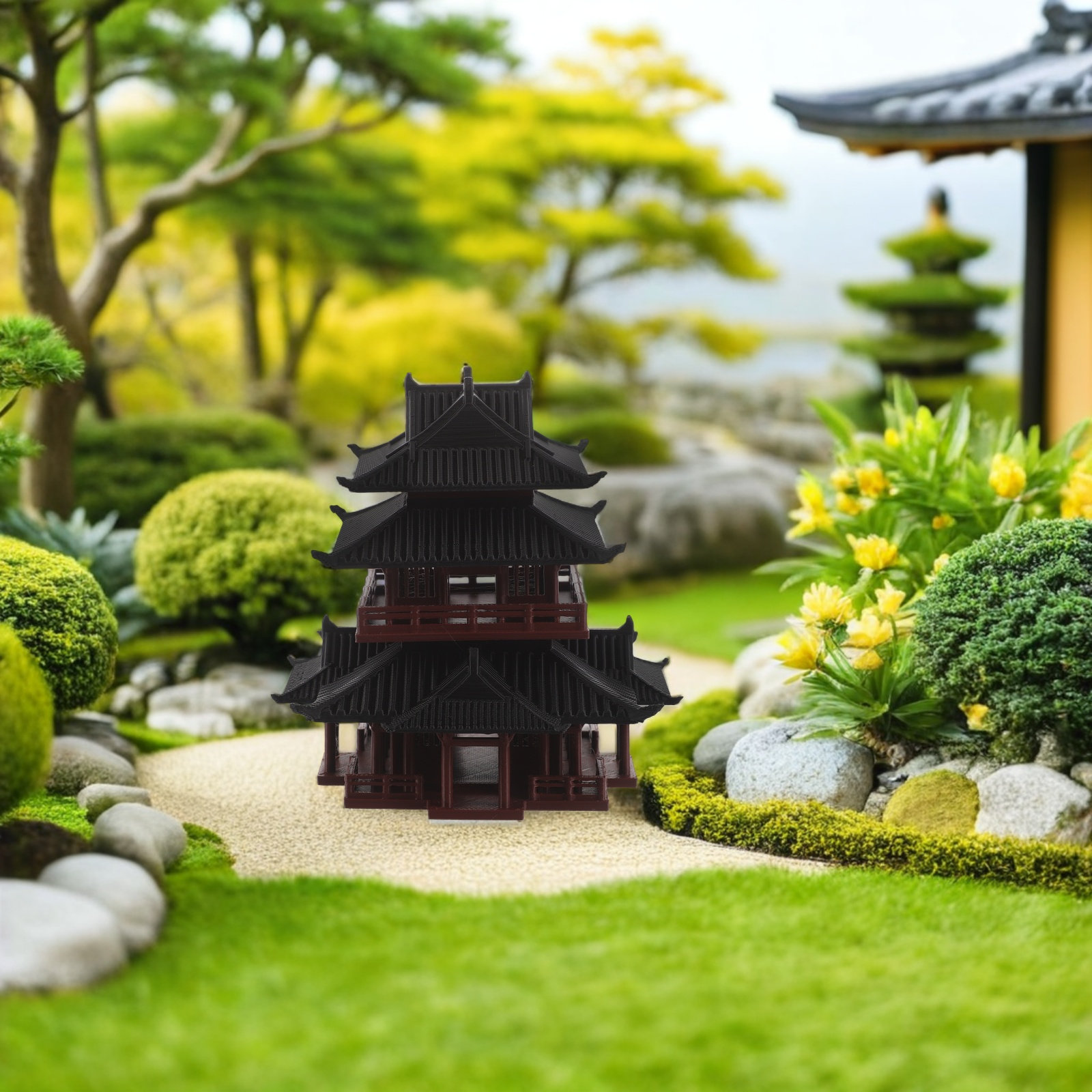Mini Pagoda Ancient Building O - огляд і ціна Japanese Garden Bonsai