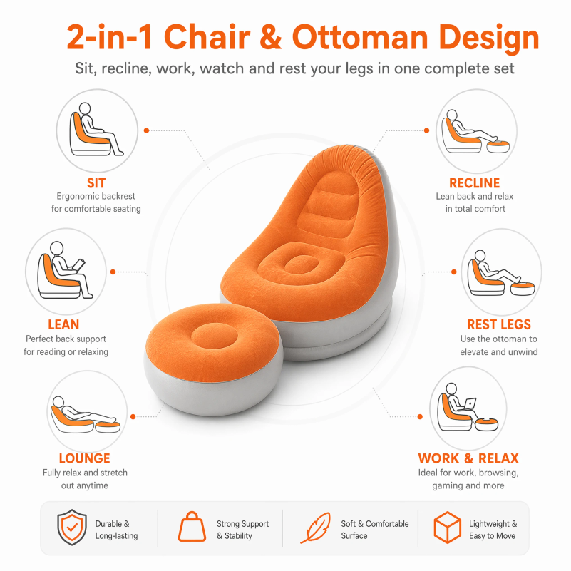 Flocking Inflatable Lazy Sofa  - огляд і ціна Bonsai Garden Bench