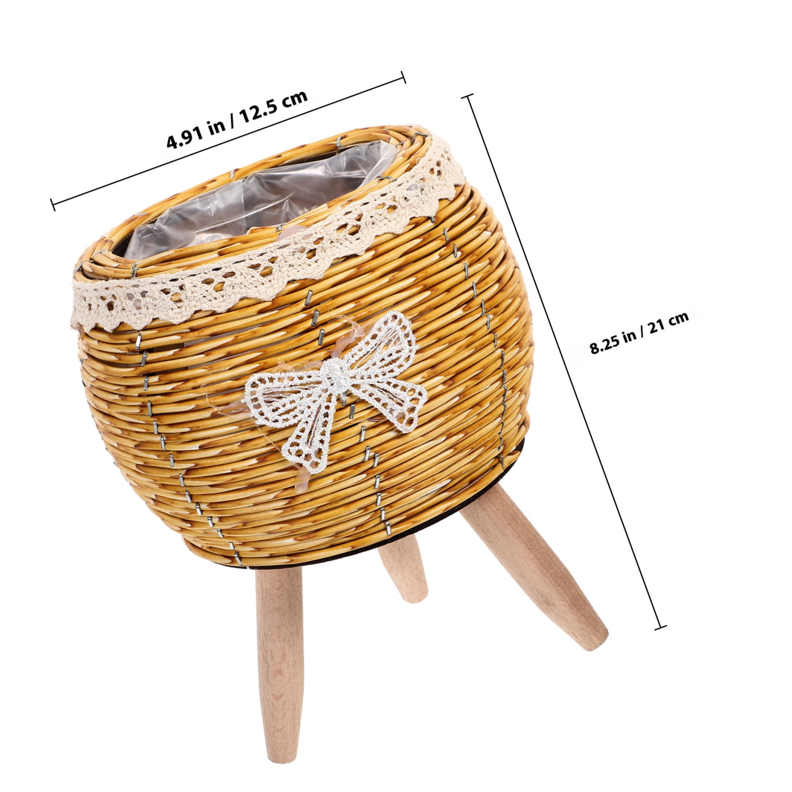 Wood and Straw Flower Pot Hold - огляд і ціна Bonsai Garden Stand