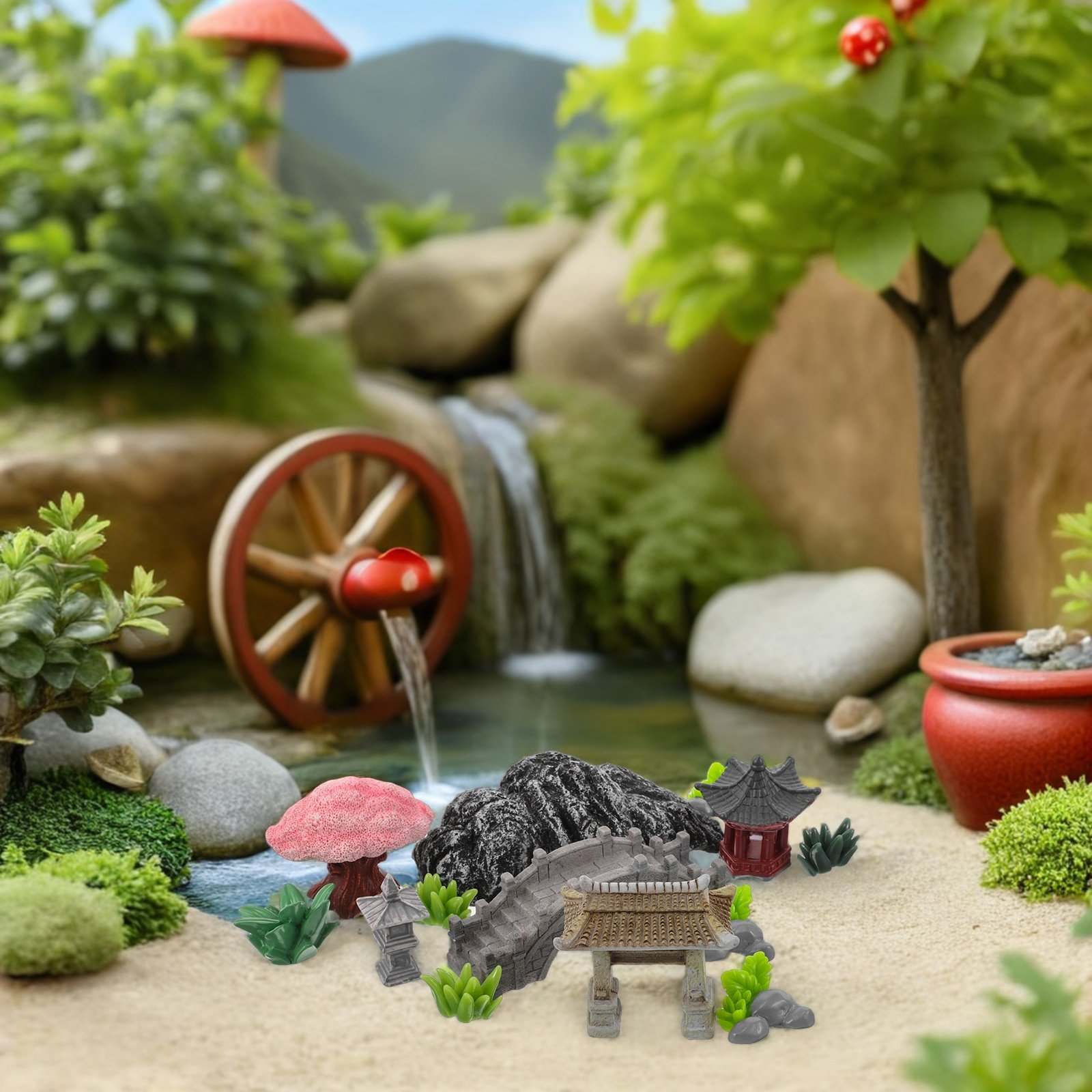 1Set Miniature Chinese Rockery - огляд і ціна Bonsai Zen Garden Set