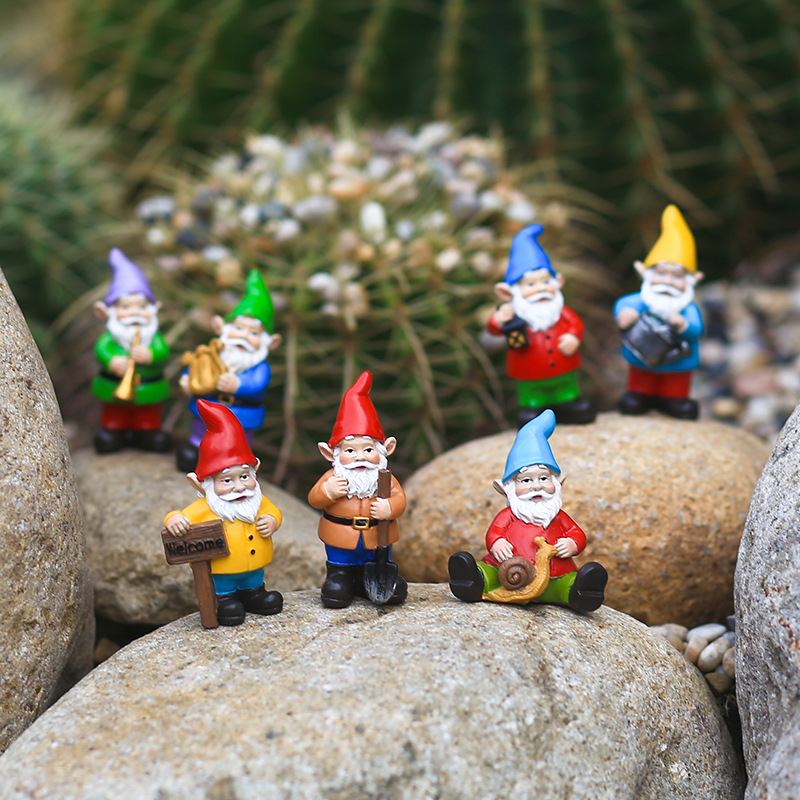 7Pcs/Set Miniature Funny Gnome - огляд і ціна Bonsai Garden For Desk