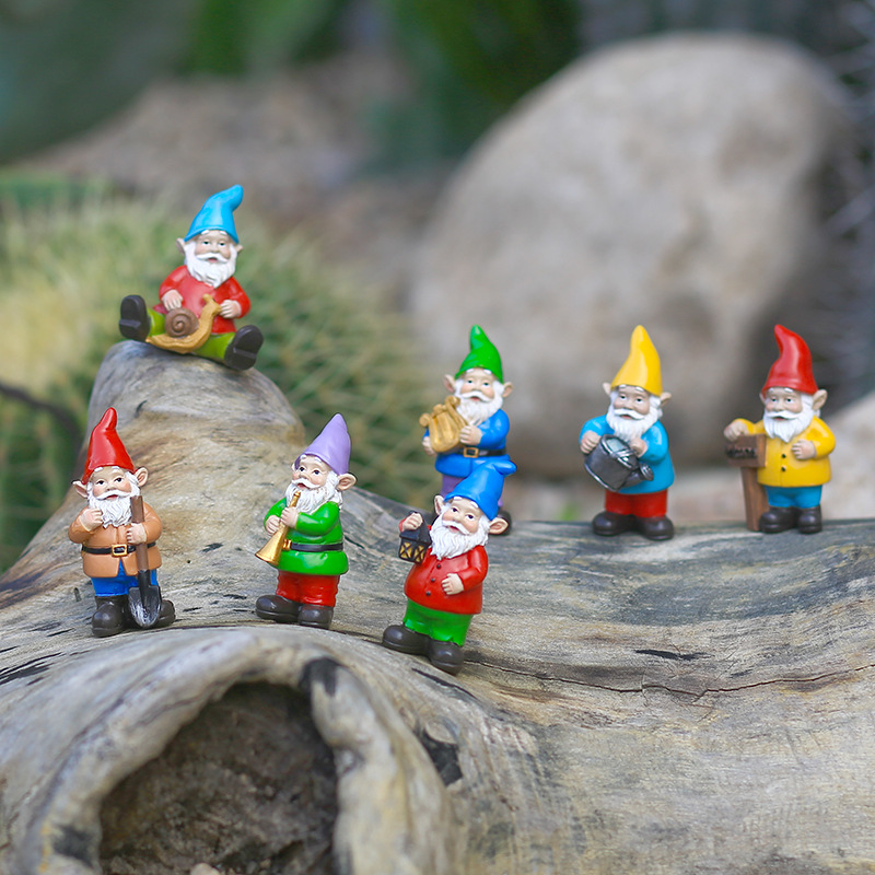 7Pcs/Set Miniature Funny Gnome - огляд і ціна Bonsai Garden For Desk