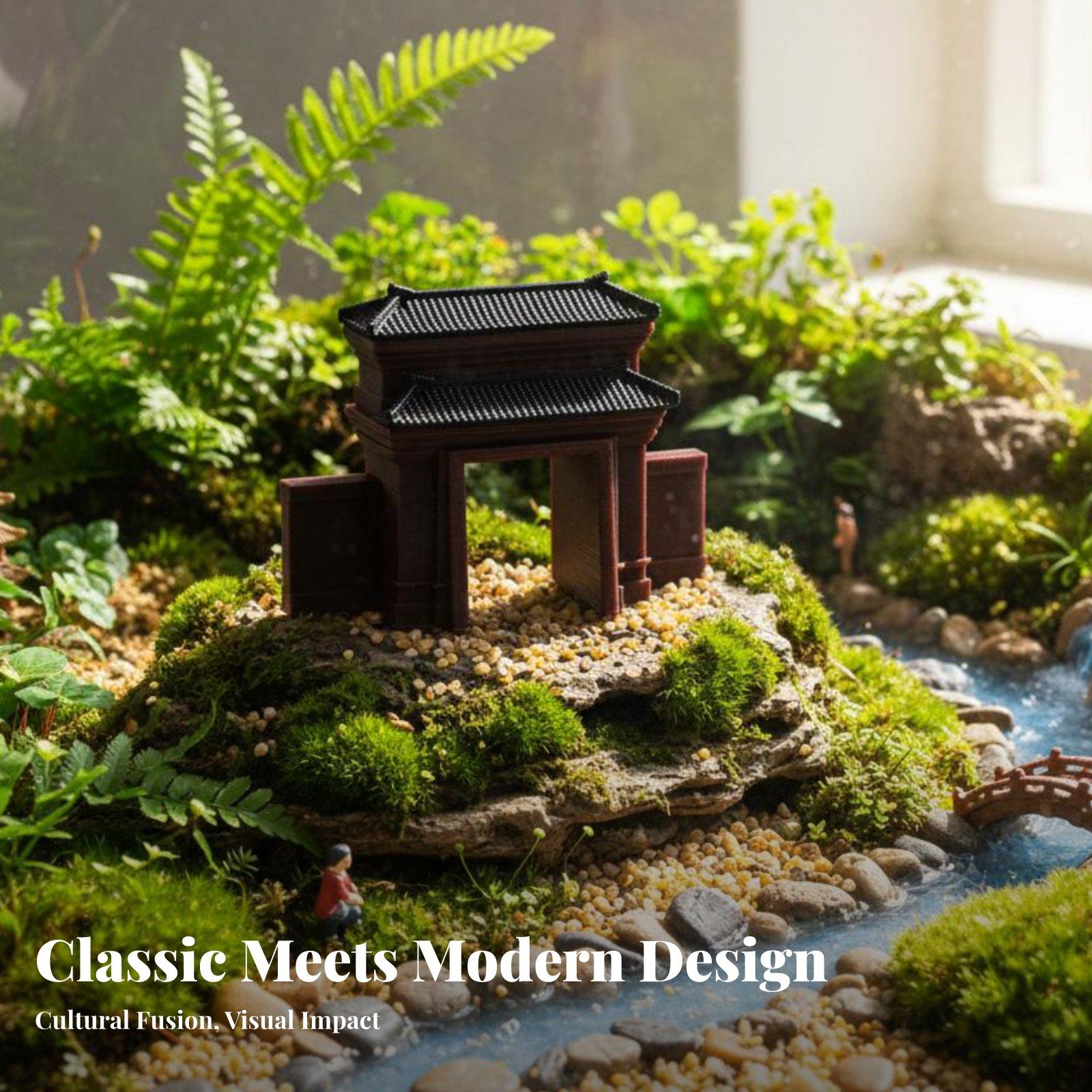Handcrafted Resin House Figuri - огляд і ціна Bonsai Garden For Desk