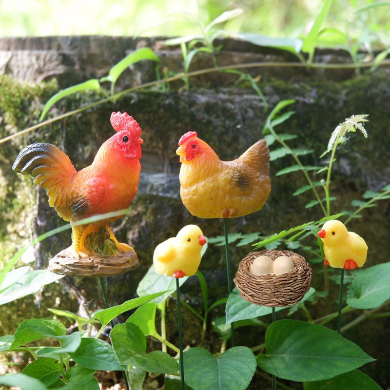 4/5PCS Mini Resin Chicken Fami - огляд і ціна Bonsai Garden For Desk