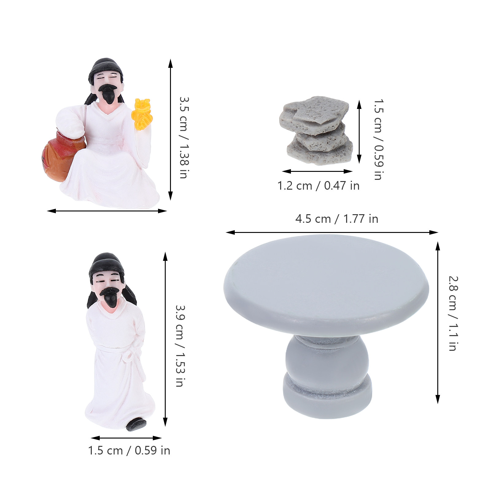 Miniature Stone Table Chair Se - огляд і ціна Bonsai Zen Garden Set