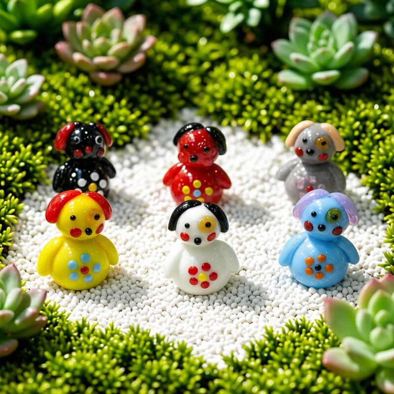 Cute Handmade Mini Glass Dog F - огляд і ціна Japan Bonsai Garden