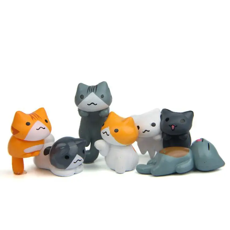 6Pcs/Set Cartoon Lucky pvc Cat - огляд і ціна Japan Bonsai Garden