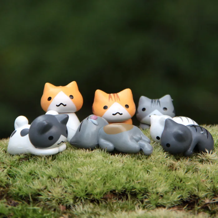 6Pcs/Set Cartoon Lucky pvc Cat - огляд і ціна Japan Bonsai Garden